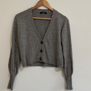 Olivaceous  NWOT Gray Women's button closure Cardigan size S Soft 2% Cashmere